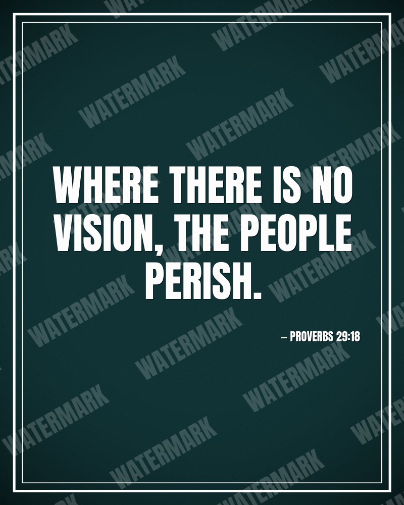 Where there is no vision, the people perish. - Proverbs 29:18 motivational poster